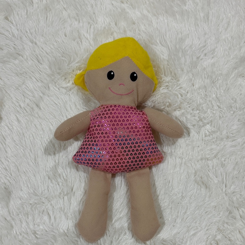 Pink and Yellow Plush Doll